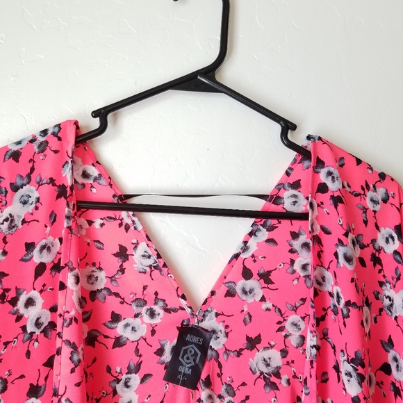 Agnes & Dora Plus Sz Pink Floral Flowy Kimono - Picture 6 of 12